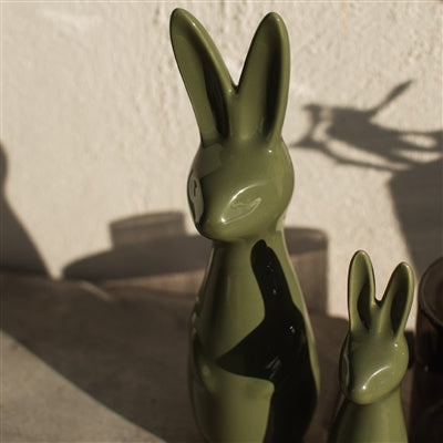 Green Ceramic Bunny Set