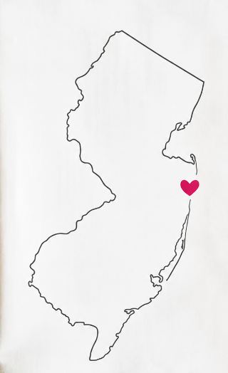 NJ Heart Tea Towel