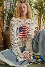 Long Sleeve American Flag Hoodie