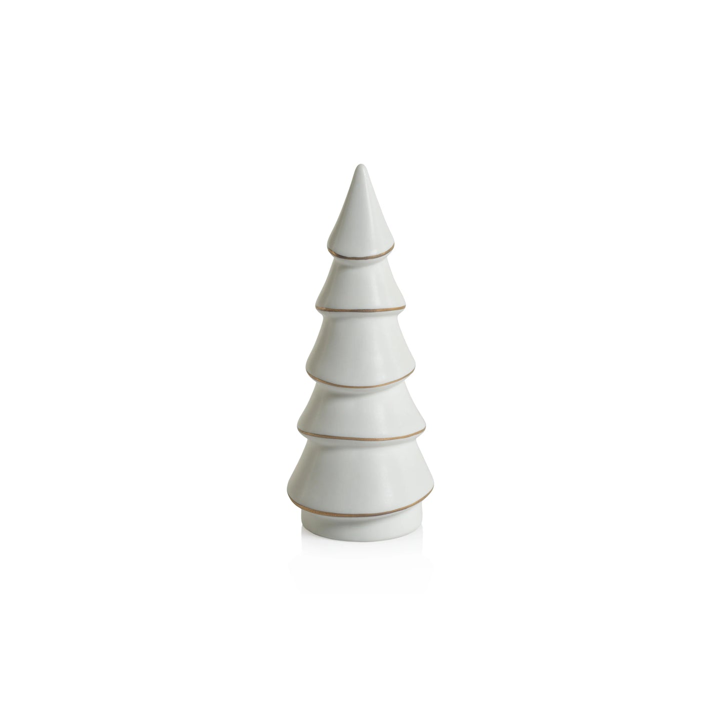Porcelain Tree - White with Gold Trim