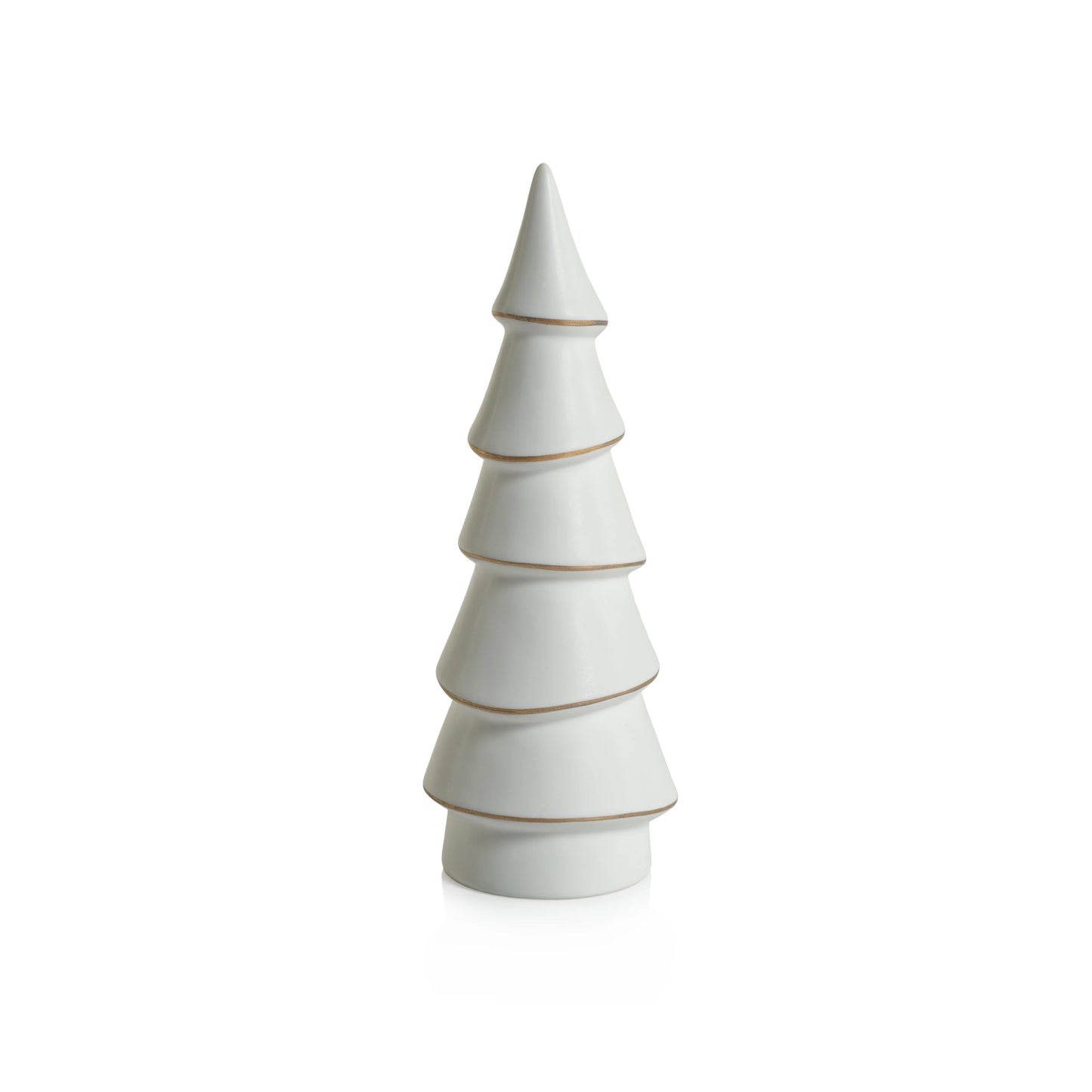 Porcelain Tree - White with Gold Trim