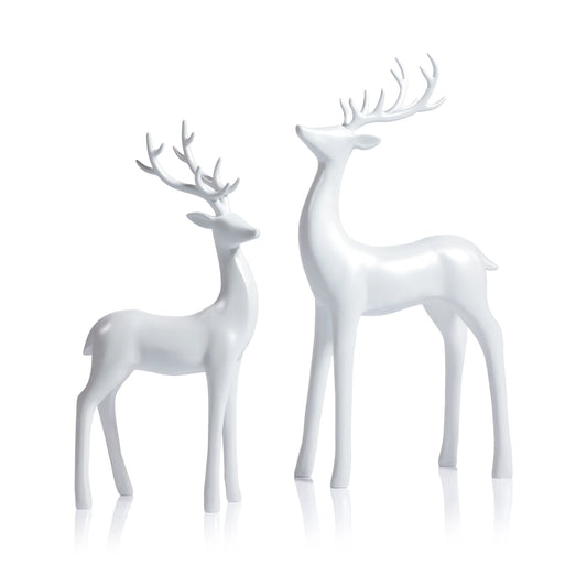 Pearl White Deer /Set of 2