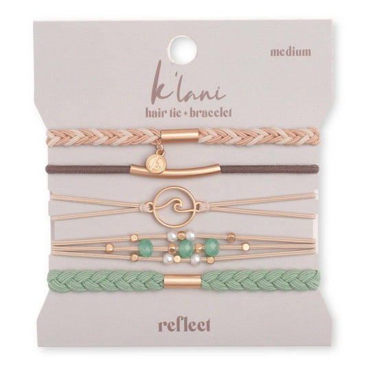 "Reflect" Gold Wave with Beachy Neutrals Hair/Tie Bracelets