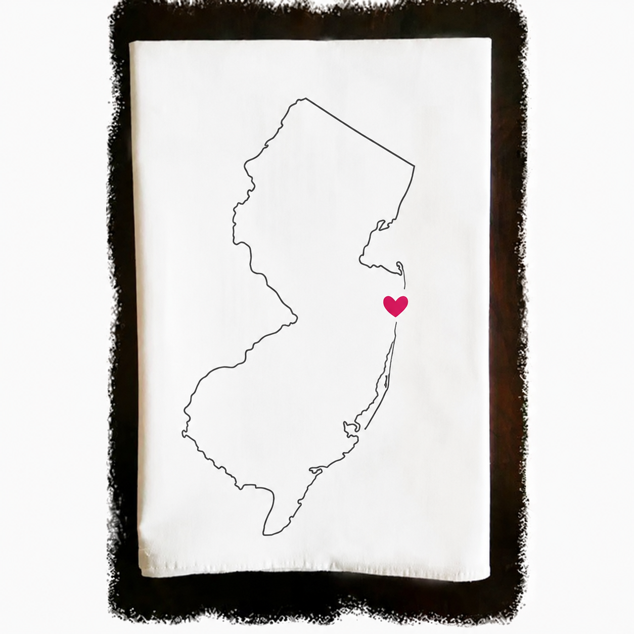 NJ Heart Tea Towel