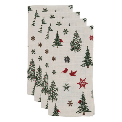 Christmas Tree Napkin: Ivory / 20" Set of 4