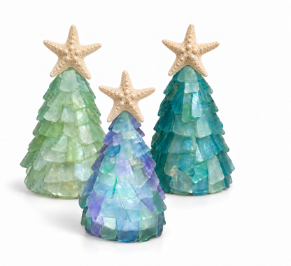 Seaglass Trees w/ Starfish + lights