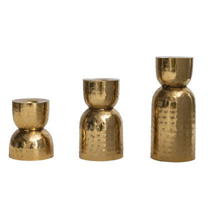 Antique Gold  Hammered Taper Holders
