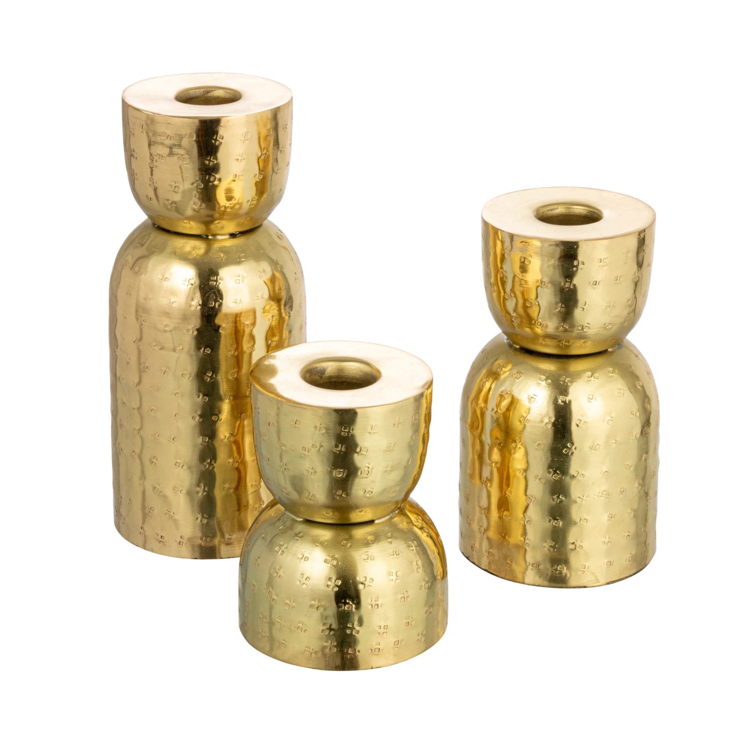 Antique Gold  Hammered Taper Holders