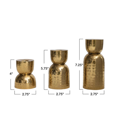 Antique Gold  Hammered Taper Holders