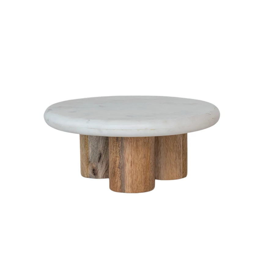 Marble Pedestal w/Wood Legs