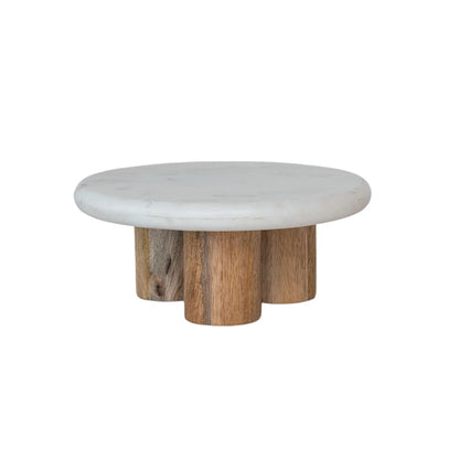 Marble Pedestal w/Wood Legs