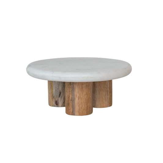 Marble Pedestal w/Wood Legs