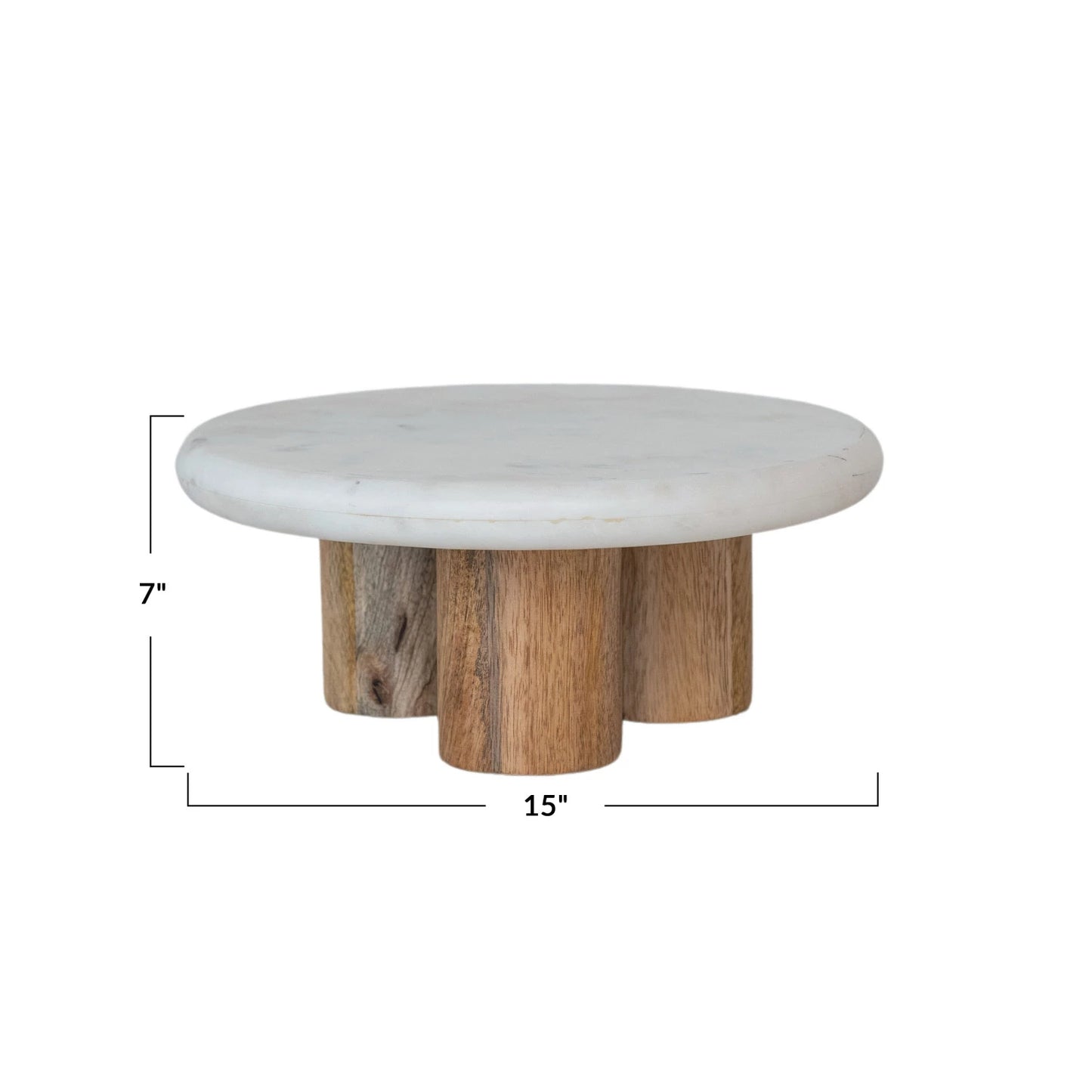 Marble Pedestal w/Wood Legs