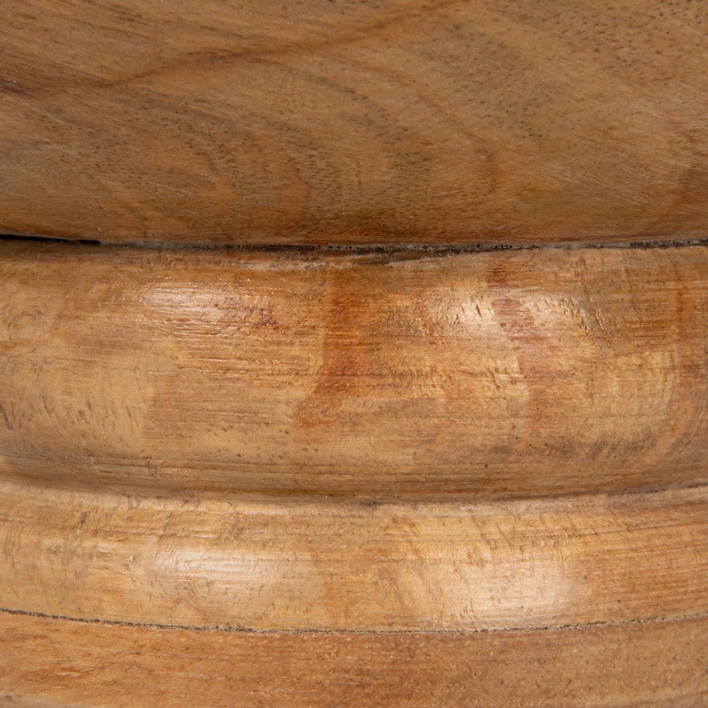 Ribbed Wood Footed Bowl