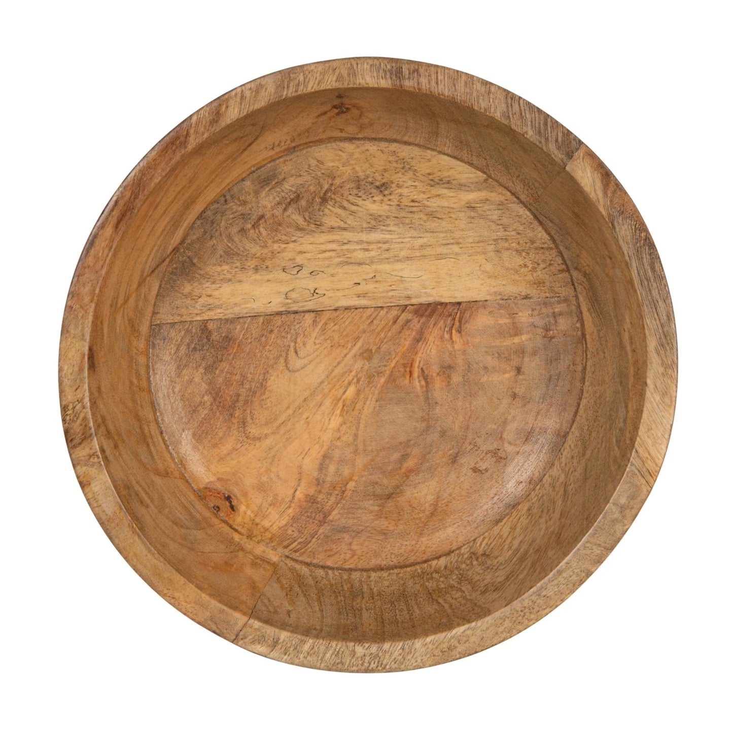 Ribbed Wood Footed Bowl