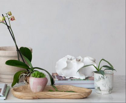 Organic Shaped Stoneware Planter