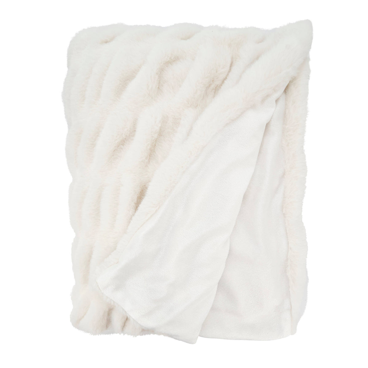 Faux Fur Throw: White