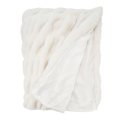 Faux Fur Throw: White