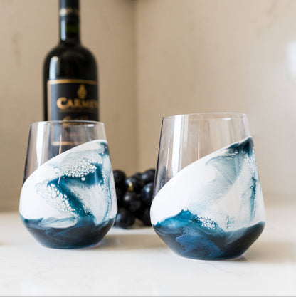 Resin Accented Wine and Entertaining Glasses - Set of 2