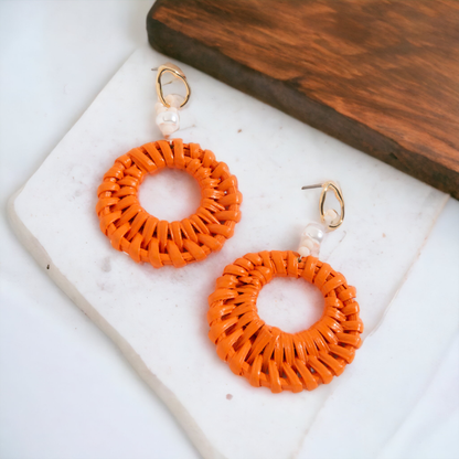 Harper Drop Earrings Beach Jewelry: Teal / Circle