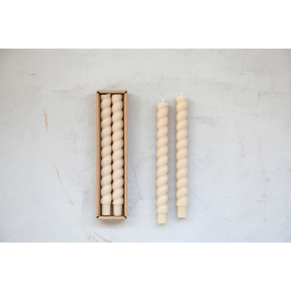 Unscented Twisted Taper Candles in Box, Set of 2