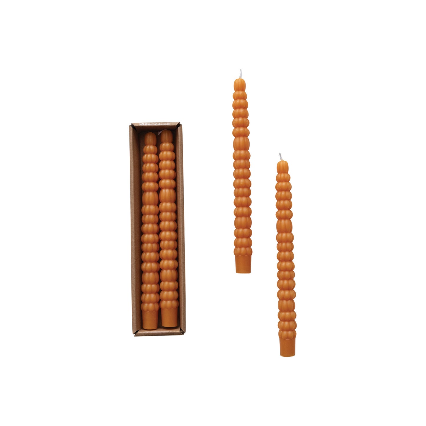 Pumpkin Shaped Taper Candles (set/2)