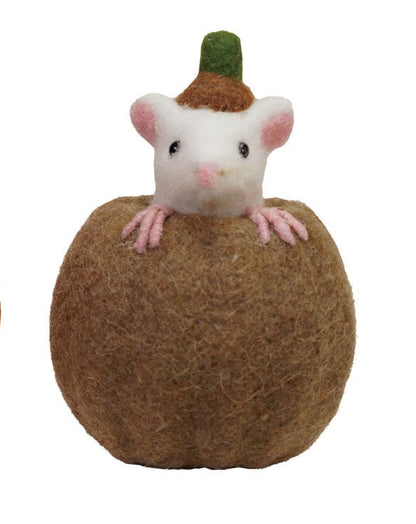 Wool Felt Pumpkin w/Mouse (2 Styles)
