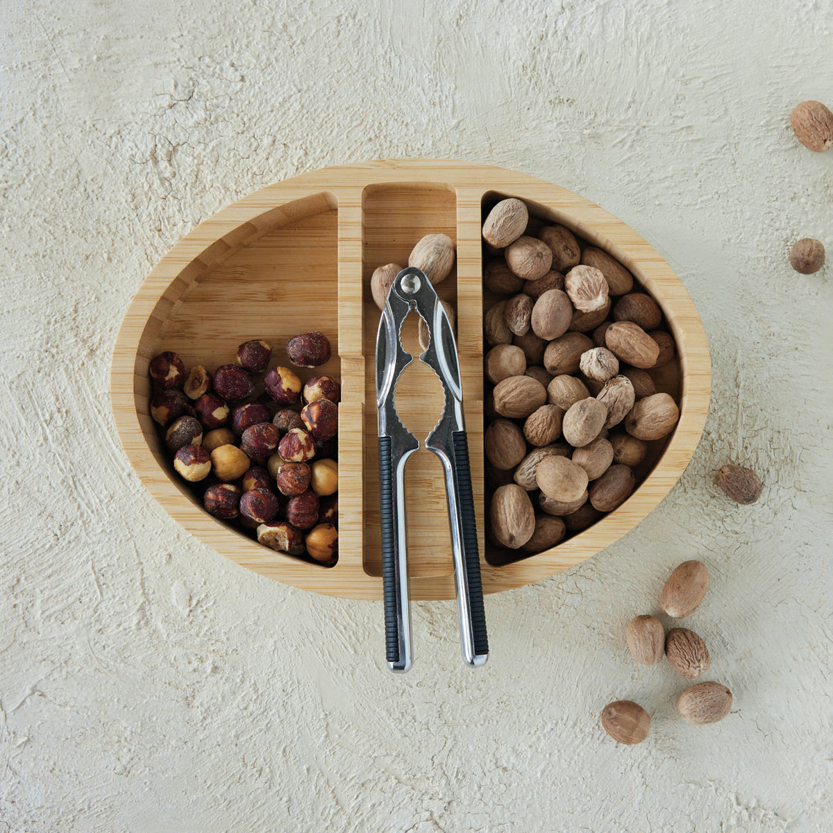 Wood Tray set w/ Nut Cracker,