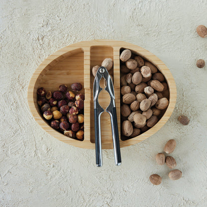 Wood Tray set w/ Nut Cracker,