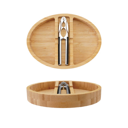 Wood Tray set w/ Nut Cracker,