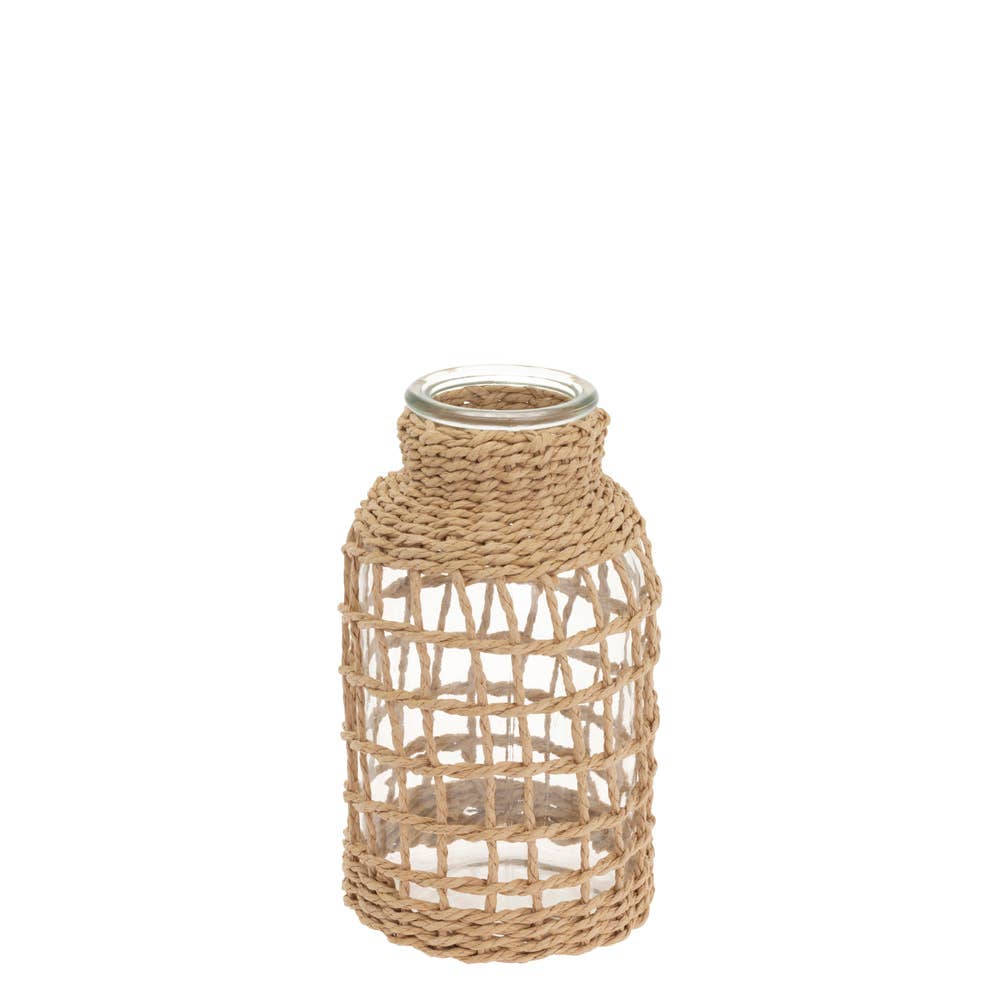Nautical Rope & Glass Vase = short