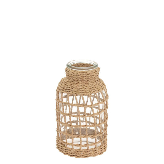 Nautical Rope & Glass Vase = short