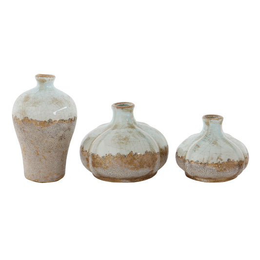 Distressed Terracotta Vases, Set/3