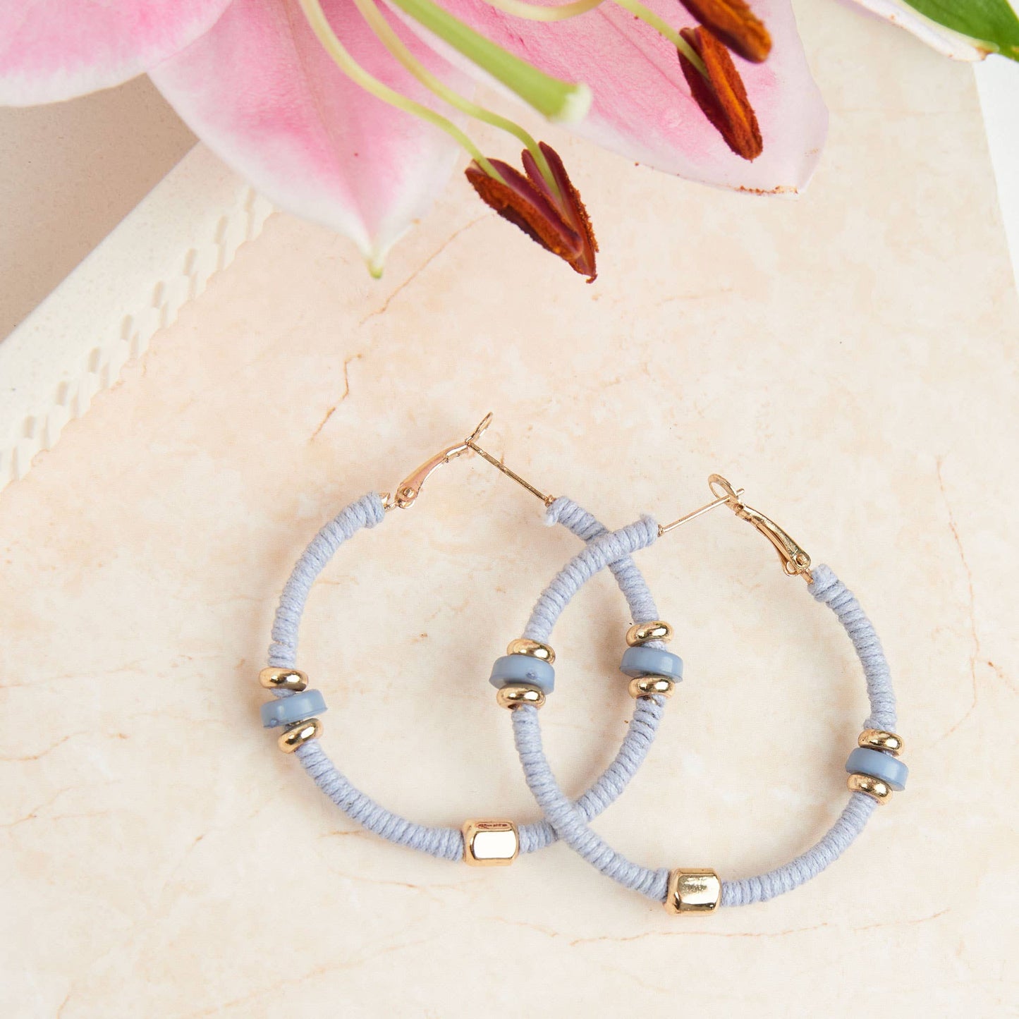 Zephyr Corded Gold Hoop Earrings: Marlin