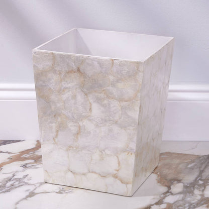 Ivory Capiz Shell Waste Basket