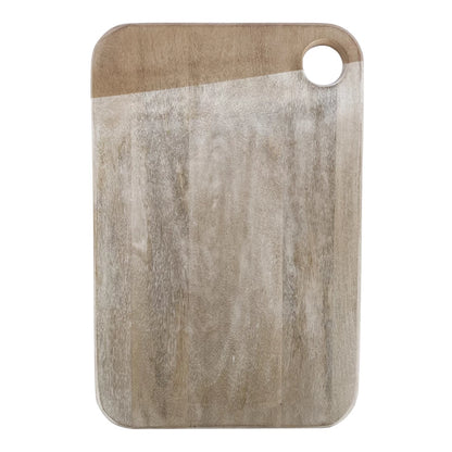 Mango Wood Cheese/Serving Board w/ Handle, Whitewashed