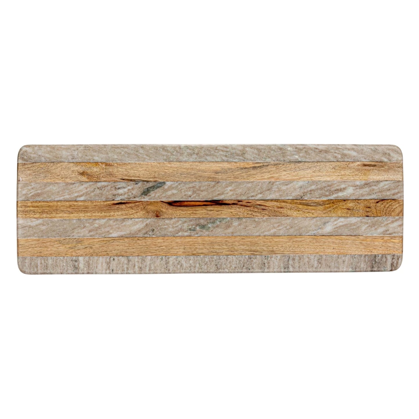 Marble & Mango Wood Cheese/Cutting Board w/ Stripes