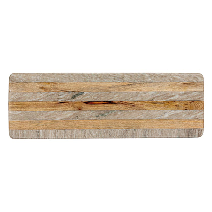 Marble & Mango Wood Cheese/Cutting Board w/ Stripes