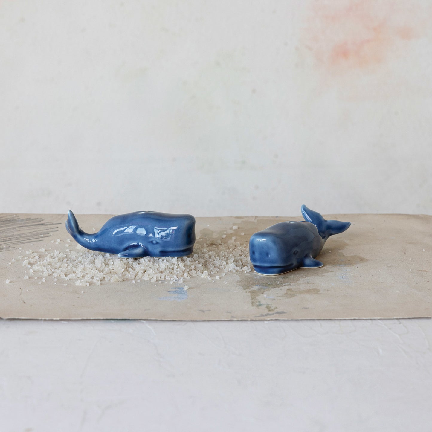 Whale Salt & Pepper Shakers, Set