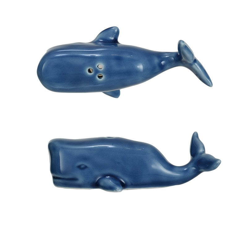 Whale Salt & Pepper Shakers, Set