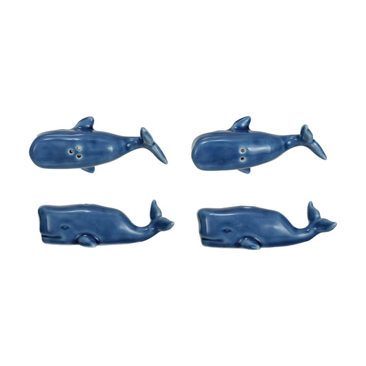 Whale Salt & Pepper Shakers, Set