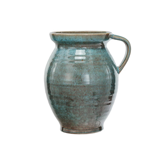 Stoneware Jug w/ Handle, Blue