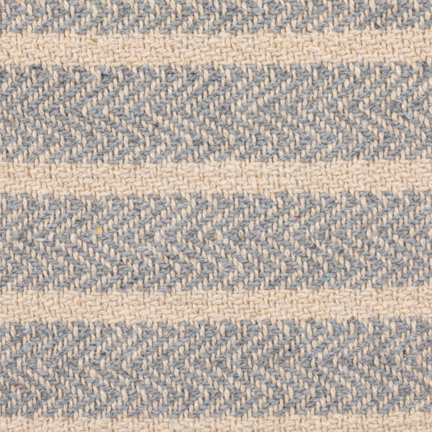 Throw w/Blue & Natural Stripes + Fringe