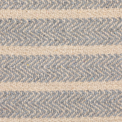 Throw w/Blue & Natural Stripes + Fringe