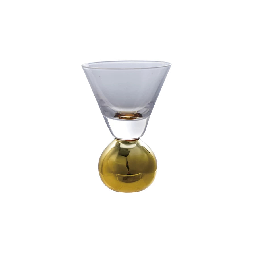 Shot Glass w/ Gold Electroplated Ball Stem