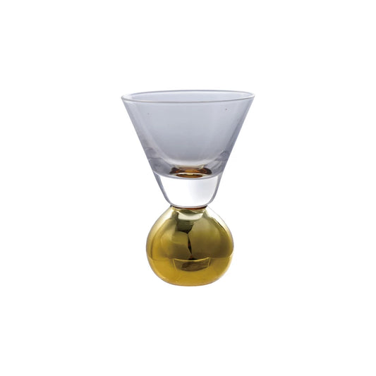 Shot Glass w/ Gold Electroplated Ball Stem