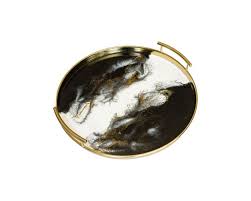 Tray - Gold Round Onyx