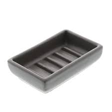 Ceramic soap dish, matte grey