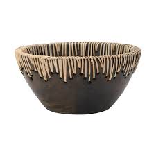 Terra-cotta Bowl w/ Rattan Stitch
