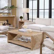 Woven Coffee Table Open Bottom